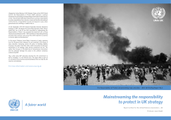 Mainstreaming the responsibility to protect in UK strategy - UNA-UK