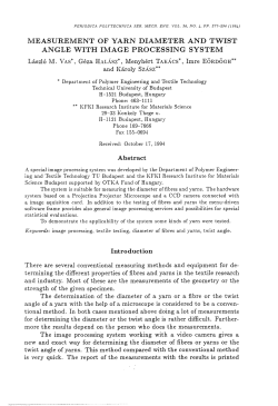measurement of yarn diameter and twist angle with image