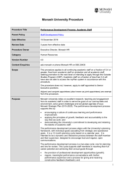 Performance Development Process: Academic