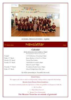 Newsletter - Menzies Creek Primary School