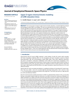 Upper D region chemical kinetic modeling of LORE relaxation times