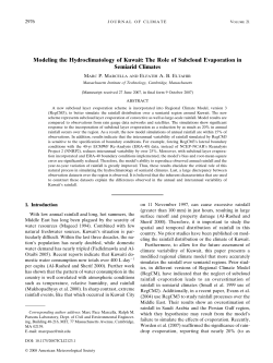 Modeling the Hydroclimatology of Kuwait: The Role