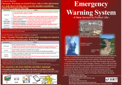 Emergency Warning System - A New Service to Protect Life