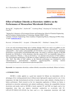 Effect of Sodium Chloride as Electrolyte Additive on the Performance