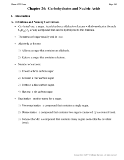 Chapter 24: Carbohydrates and Nucleic Acids