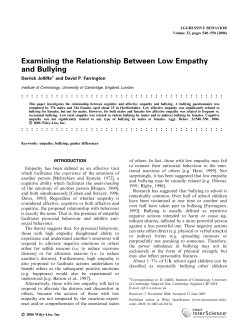 Examining the Relationship Between Low Empathy and Bullying