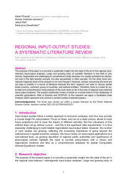 Regional Input-Output Studies: A Systematic Literature