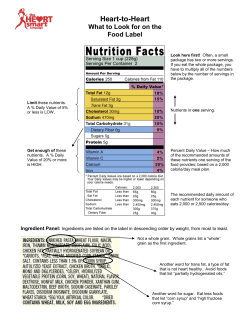 Participant Handout - What to Look For on the Food Label