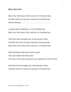 Mary`s Boy Child Mary`s Boy Child Jesus Christ, was born