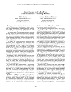 Extractive and Abstractive Event Summarization over