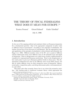 the theory of fiscal federalism: what does it mean for europe