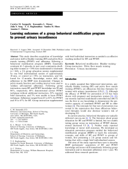 Learning outcomes of a group behavioral modification program to