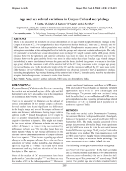 Age and sex related variations in Corpus Callosal morphology