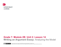 Grade 7 Module 2B, Unit 2, Lesson 14