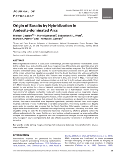 Origin of Basalts by Hybridization in Andesite