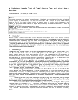 A Preliminary Usability Study of Follett`s Destiny