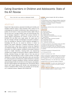 Eating Disorders in Children and Adolescents