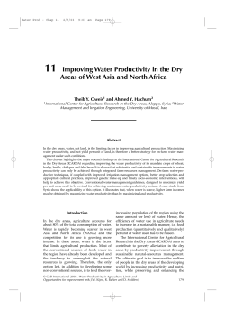 Improving Water Productivity in the Dry Areas of West