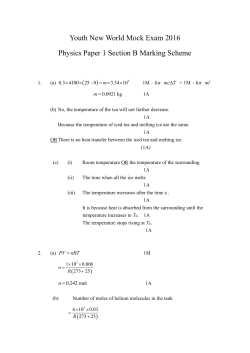 Youth New World Mock Exam 2016 Physics Paper 1 Section B