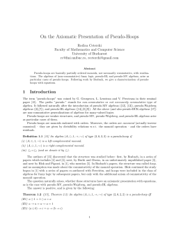On the Axiomatic Presentation of Pseudo-Hoops - F.M.I.