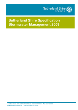 Environmental Specification Stormwater Management 2009