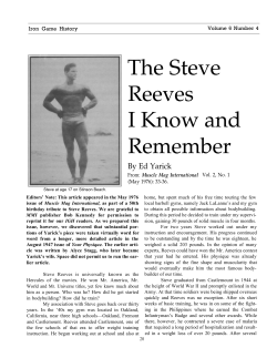 The Steve Reeves I Know and Remember