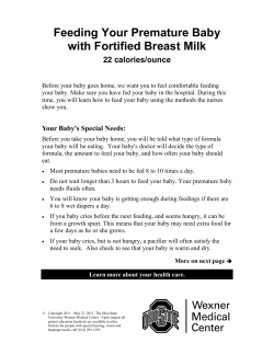 Feeding Your Premature Baby with Fortified Breast Milk