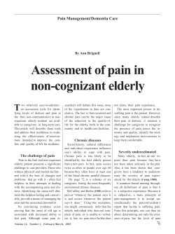 Pain Assessment, Cognitively Impaired