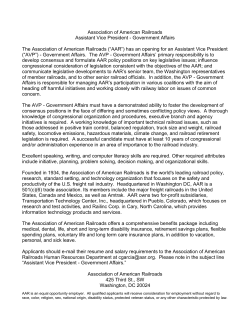 Assistant Vice President - Government Affairs
