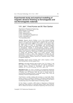 Experimental study and empirical modelling of magnetic abrasive