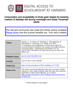 Consumption and acceptability of whole grain staples for lowering