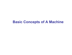 Basic Concepts of A Machine