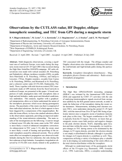 Observations by the CUTLASS radar, HF Doppler, oblique