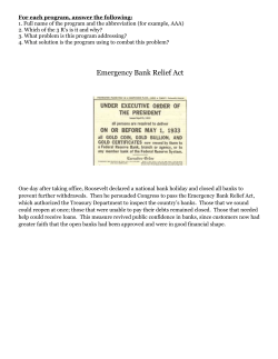 Emergency Bank Relief Act - Thompson School District