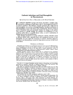 Carbonic Anhydrase and Fetal Hemoglobin in Thyrotoxicosis