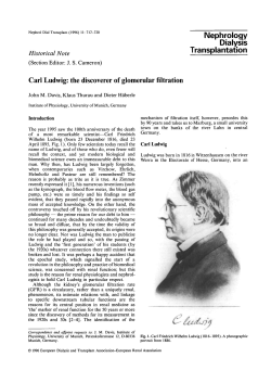 Carl Ludwig: the discoverer of glomerular filtration