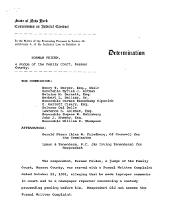 Determination of Admonition - New York State Commission on