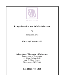 Fringe Benefits and Job Satisfaction