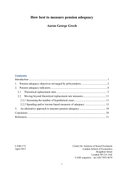 How best to measure pension adequacy