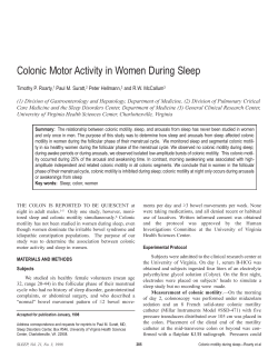 Colonic Motor Activity in Women During Sleep