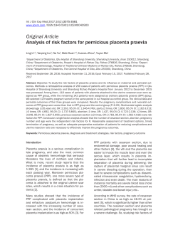 Analysis of risk factors for pernicious placenta praevia