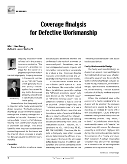 Coverage Analysis for Defective Workmanship