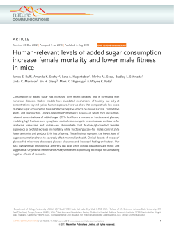 Human-relevant levels of added sugar consumption