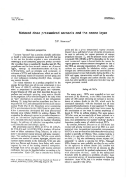 Metered dose pressurized aerosols and the ozone layer