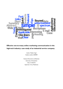 Effective one-to-many online marketing communication - UvA-DARE