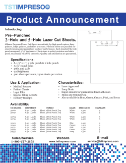 Pre-Punched Laser Cut Sheets