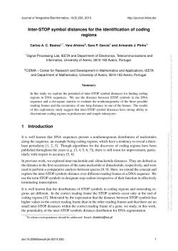 Inter-STOP symbol distances for the identification of coding regions