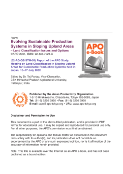 Evolving Sustainable Production Systems in Sloping Upland Areas