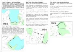 Prince of Wales: 1 km circle. Easy. Golf Walk: 2km return. Medium