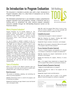 An Introduction to Program Evaluation